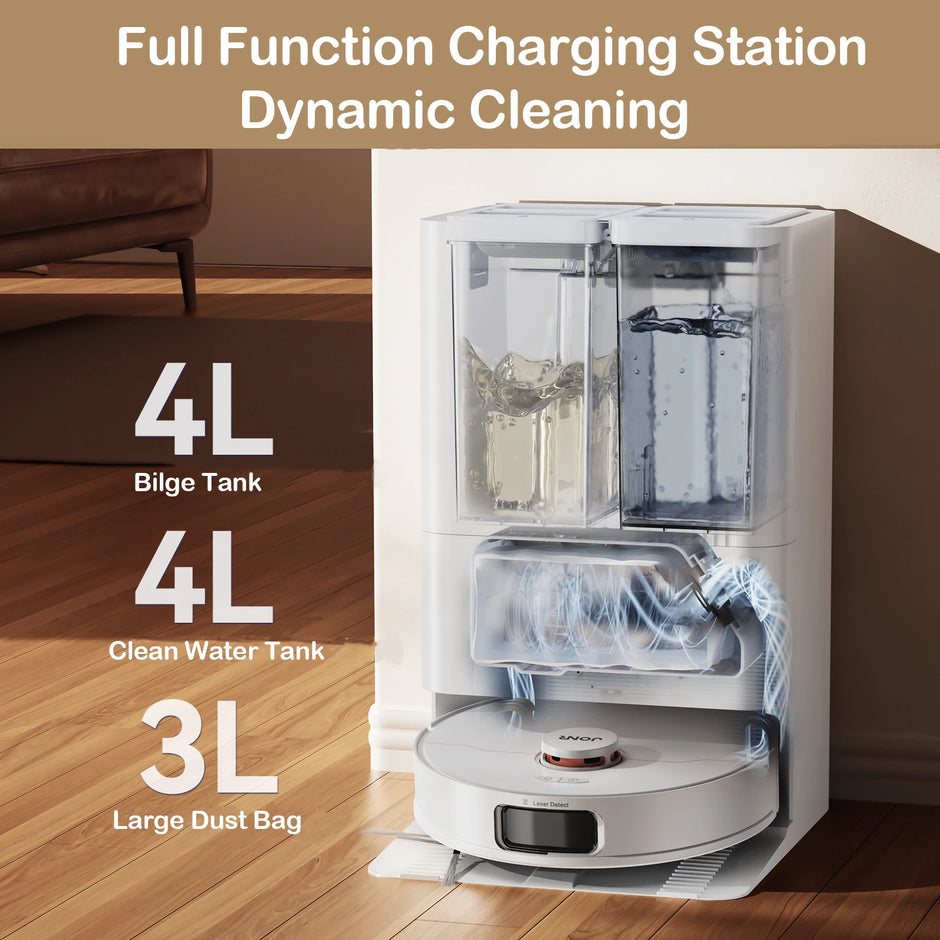 Aspirador Robot Inteligente com Base de Auto-Limpeza | Sucção 8000Pa | Depósito 4L