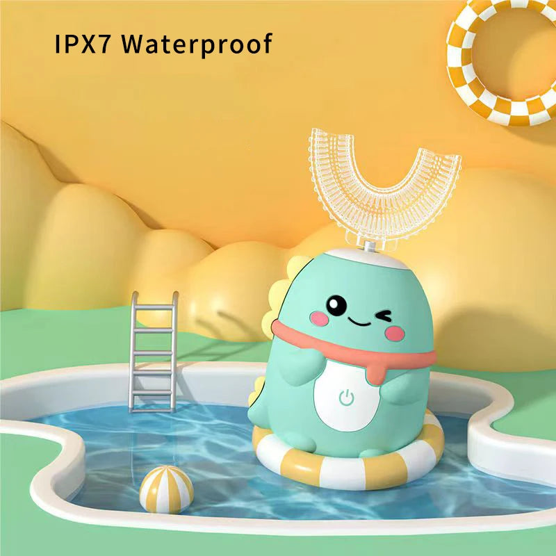 Escova de Dentes Elétrica Infantil em U | 360° | 6 Modos | Recarregável USB | IPX7