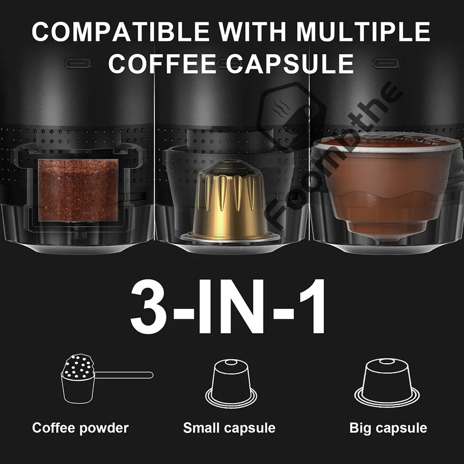 Máquina de Café Portátil 3 em 1 DENOKIN | 20 Bar de Pressão | Aquecimento Inteligente | USB-C