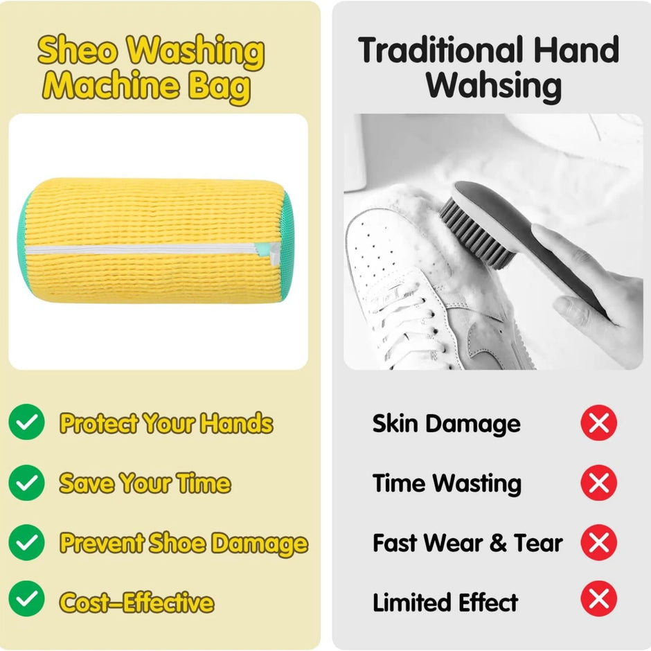 Saco de Lavagem para Ténis em Rede com Zíper – Proteção Completa para Máquina de Lavar e Secar | Portátil e Resistente
