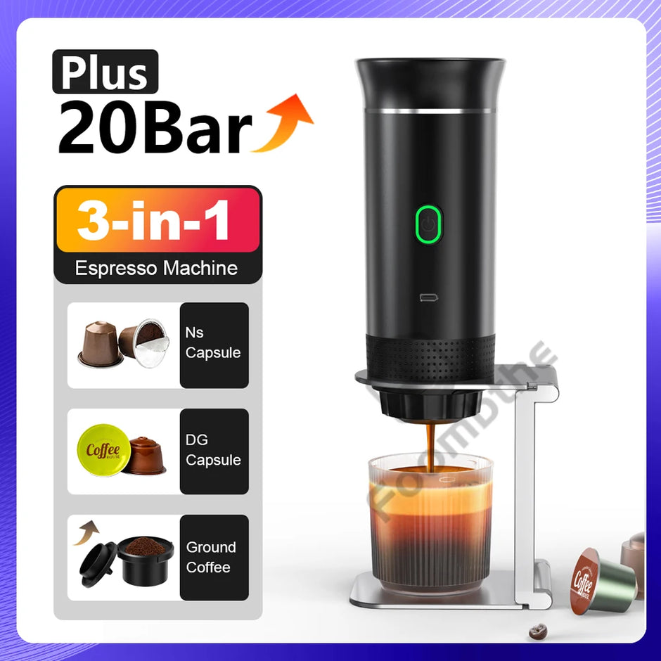 Máquina de Café Portátil 3 em 1 DENOKIN | 20 Bar de Pressão | Aquecimento Inteligente | USB-C