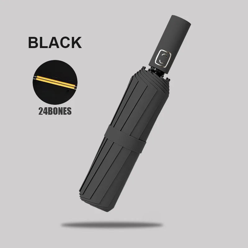 Guarda-Chuva Automático Grande 24 Varetas – Reforçado, Dobrável, Anti-UV e à Prova de Vento