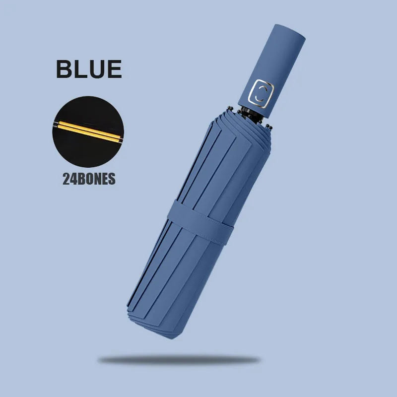 Guarda-Chuva Automático Grande 24 Varetas – Reforçado, Dobrável, Anti-UV e à Prova de Vento